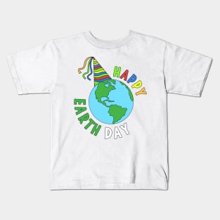 Earth day Happy Birthday Planet celebration Kids T-Shirt